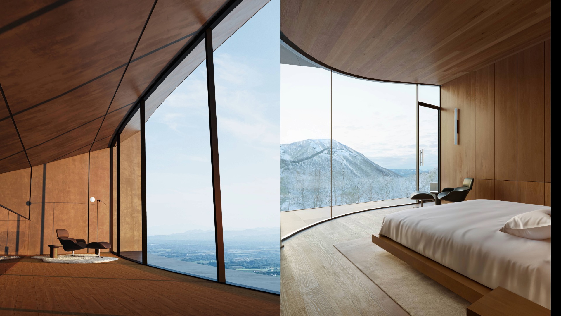 運用大片天窗與大量玻璃落地窗，消弭了建築的室內外邊界。